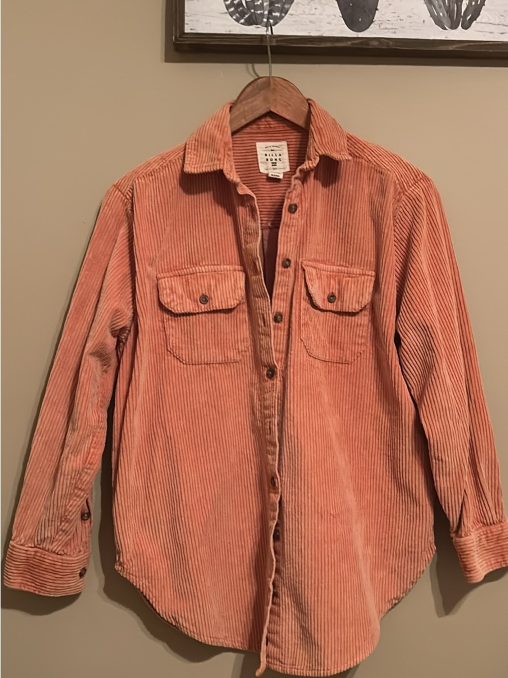 Billabong Dusty Coral Corduroy Button-Down Shirt